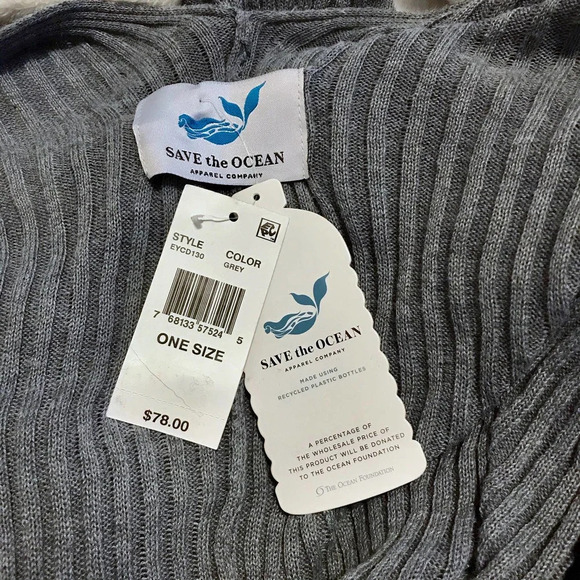 Save the Ocean NWT Ribbed Knit Cape/Poncho for Women One Size - Picture 7 of 10